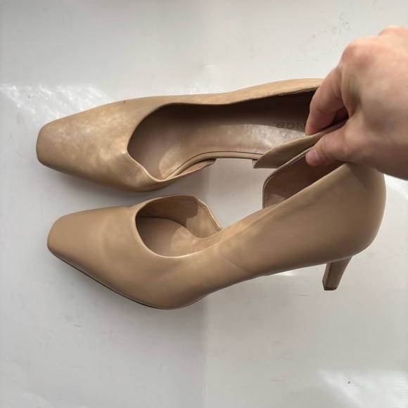 Vince Tiana Square‎ Toe Leather Pumps Tan Size 10M - Picture 4 of 8